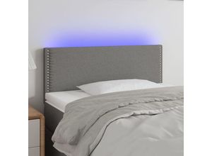 8720287280996 - Bonnevie - led KopfteilBetthaupt Dunkelgrau 90x5x78 88 cm Stoff vidaXL