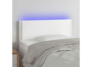 8720287281894 - Bonnevie - led KopfteilBetthaupt Weiß 80x5x78 88 cm Kunstleder vidaXL