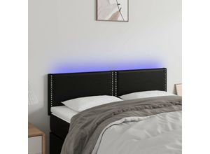 8720287282068 - Bonnevie - led KopfteilBetthaupt Schwarz 144x5x78 88 cm Kunstleder vidaXL