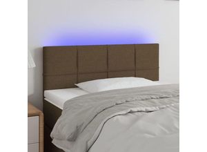 8720287282419 - Bonnevie - led KopfteilBetthaupt Dunkelbraun 90x5x78 88 cm Stoff vidaXL