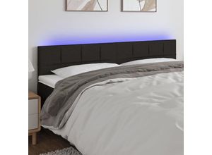 8720287282808 - Bonnevie - led KopfteilBetthaupt Schwarz 200x5x78 88 cm Stoff vidaXL