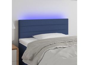 8720287283768 - Bonnevie - led KopfteilBetthaupt Blau 80x5x78 88 cm Stoff vidaXL