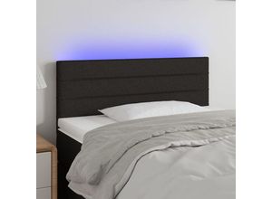 8720287283805 - Bonnevie - led KopfteilBetthaupt Schwarz 90x5x78 88 cm Stoff vidaXL