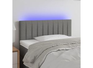 8720287284857 - Bonnevie - led KopfteilBetthaupt Dunkelgrau 100x5x78 88 cm Stoff vidaXL