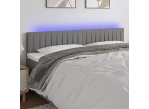 8720287285090 - Bonnevie - led KopfteilBetthaupt Dunkelgrau 180x5x78 88 cm Stoff vidaXL