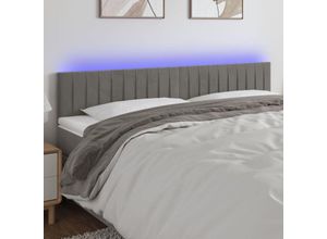 8720287285601 - Bonnevie - led KopfteilBetthaupt Hellgrau 200x5x78 88 cm Samt vidaXL