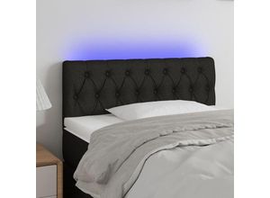 8720287285762 - Bonnevie - led KopfteilBetthaupt Schwarz 90x7x78 88 cm Stoff vidaXL