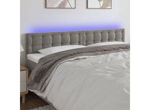 8720287287568 - Bonnevie - led KopfteilBetthaupt Hellgrau 200x5x78 88 cm Samt vidaXL