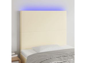 8720287288688 - Bonnevie - led KopfteilKopfende Creme 90x5x118 128 cm Kunstleder vidaXL820726