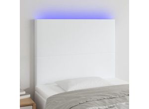 8720287288732 - Bonnevie - led KopfteilBetthaupt Weiß 100x5x118 128 cm Kunstleder vidaXL