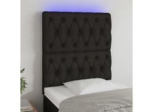 8720287293804 - Bonnevie - led KopfteilBetthaupt Schwarz 80x7x118 128 cm Stoff vidaXL