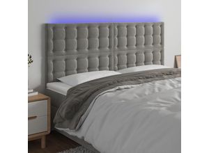 8720287295686 - Bonnevie - led KopfteilBetthaupt Hellgrau 200x5x118 128 cm Samt vidaXL 8720287295686 - Bonnevie - led KopfteilBetthaupt Hellgrau 200x5x118 128 cm Samt vidaXL