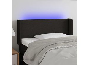 8720287295761 - Bonnevie - led KopfteilBetthaupt Schwarz 83x16x78 88 cm Stoff vidaXL