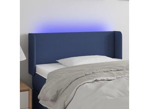 8720287295808 - Bonnevie - led KopfteilBetthaupt Blau 83x16x78 88 cm Stoff vidaXL