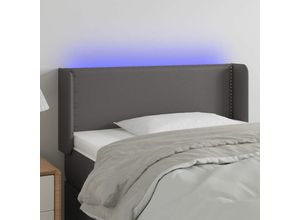 8720287298281 - Bonnevie - led KopfteilBetthaupt Grau 103x16x78 88 cm Kunstleder vidaXL