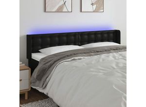 8720287299882 - Bonnevie - led KopfteilBetthaupt Schwarz 203x16x78 88 cm Kunstleder vidaXL