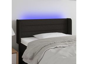 8720287299967 - Bonnevie - led KopfteilBetthaupt Schwarz 83x16x78 88 cm Stoff vidaXL