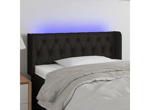 8720287302001 - Bonnevie - led KopfteilBetthaupt Schwarz 93x16x78 88 cm Stoff vidaXL