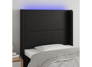 8720287304845 - Bonnevie - led KopfteilBetthaupt Schwarz 83x16x118 128 cm Kunstleder vidaXL