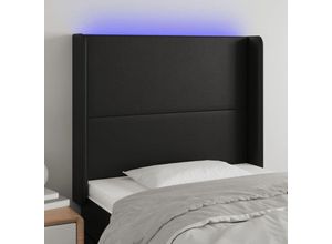 8720287304906 - Bonnevie - led KopfteilBetthaupt Schwarz 93x16x118 128 cm Kunstleder vidaXL