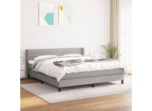 8720287315827 - Boxspringbett，Schlafzimmerbett mit Matratze Hellgrau 180x200 cm Stoff vidaXL93423