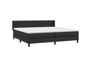 8720287324522 - Boxspringbett mit Matratze Schwarz 200x200 cm Kunstleder vidaXL