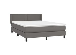 8720287324980 - Boxspringbett mit Matratze Grau 140x200 cm Kunstleder vidaXL35977