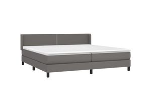 8720287325161 - Boxspringbett mit Matratze Grau 200x200 cm Kunstleder Vidaxl Grau