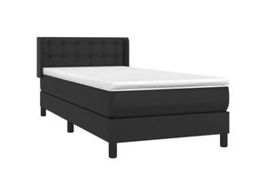 8720287325185 - Boxspringbett mit Matratze Schwarz 80x200 cm Kunstleder Vidaxl