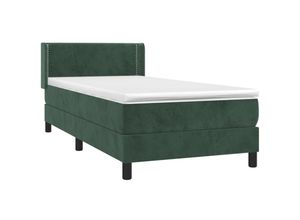 8720287326472 - Vidaxl - Boxspringbett mit Matratze Dunkelgrün 90x190 cm Samt