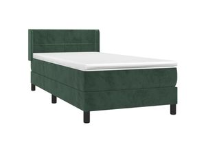 8720287327073 - Jinlefu - Boxspringbett mit Matratze Dunkelgrün 90x190 cm Samt vidaXL