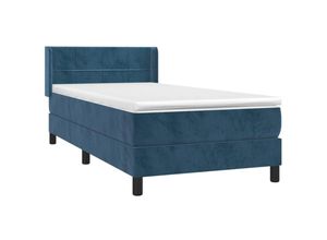 8720287327080 - Jinlefu - Boxspringbett mit Matratze Dunkelblau 90x190 cm Samt vidaXL