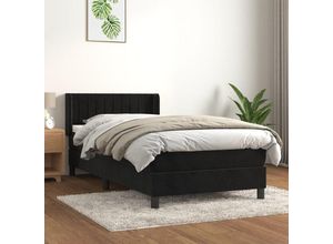 8720287328209 - Bonnevie - BoxspringbettSchlafzimmerbett mit Matratze Schwarz 80x200 cm Samt vidaXL