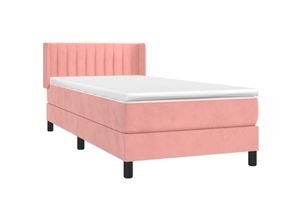 8720287328414 - Jinlefu - Boxspringbett mit Matratze Rosa 100x200 cm Samt vidaXL