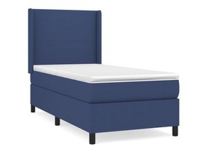 8720287330202 - Boxspringbett mit Matratze Blau 90x200 cm Stoff Vidaxl