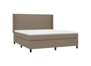 8720287330660 - Boxspringbett mit Matratze Taupe 180x200 cm Stoff vidaXL