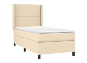 8720287330998 - Vidaxl - Boxspringbett mit Matratze Creme 90x200 cm Stoff