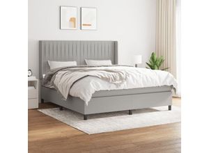 8720287333821 - Jinlefu - Boxspringbett mit Matratze Hellgrau 180x200 cm Stoff vidaXL - Grau