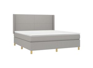 8720287336228 - Boxspringbett mit Matratze Hellgrau 180x200 cm Stoff vidaXL