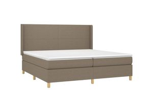 8720287336341 - Boxspringbett mit Matratze Taupe 200x200 cm Stoff vidaXL