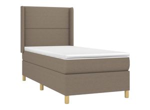 8720287336426 - Boxspringbett mit Matratze Taupe 80x200 cm Stoff Vidaxl 698272