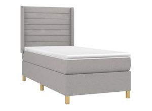 8720287337980 - Boxspringbett mit Matratze Hellgrau 80x200 cm Stoff Vidaxl Grau