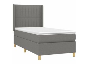 8720287338871 - Vidaxl - Boxspringbett mit Matratze Dunkelgrau 90x190 cm Stoff