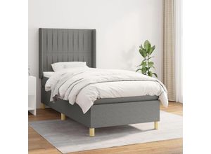 8720287338956 - Boxspringbett，Schlafzimmerbett mit Matratze Dunkelgrau 90x200 cm Stoff vidaXL