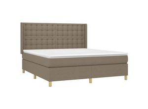 8720287341062 - Vidaxl - Boxspringbett mit Matratze Taupe 180x200 cm Stoff