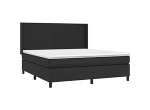 8720287341666 - Jinlefu - Boxspringbett mit Matratze Schwarz 180x200 cm Kunstleder vidaXL