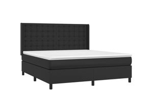 8720287342861 - Boxspringbett mit Matratze Schwarz 180x200 cm Kunstleder vidaXL