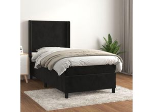 8720287343127 - Bonnevie - BoxspringbettSchlafzimmerbett mit Matratze Schwarz 90x200 cm Samt vidaXL85862