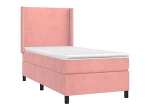 8720287343158 - Jinlefu - Boxspringbett mit Matratze Rosa 90x200 cm Samt vidaXL