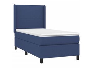 8720287347323 - Boxspringbett mit Matratze & LED Blau 90x190 cm Stoff vidaXL 8720287347323 - Boxspringbett mit Matratze & LED Blau 90x190 cm Stoff vidaXL